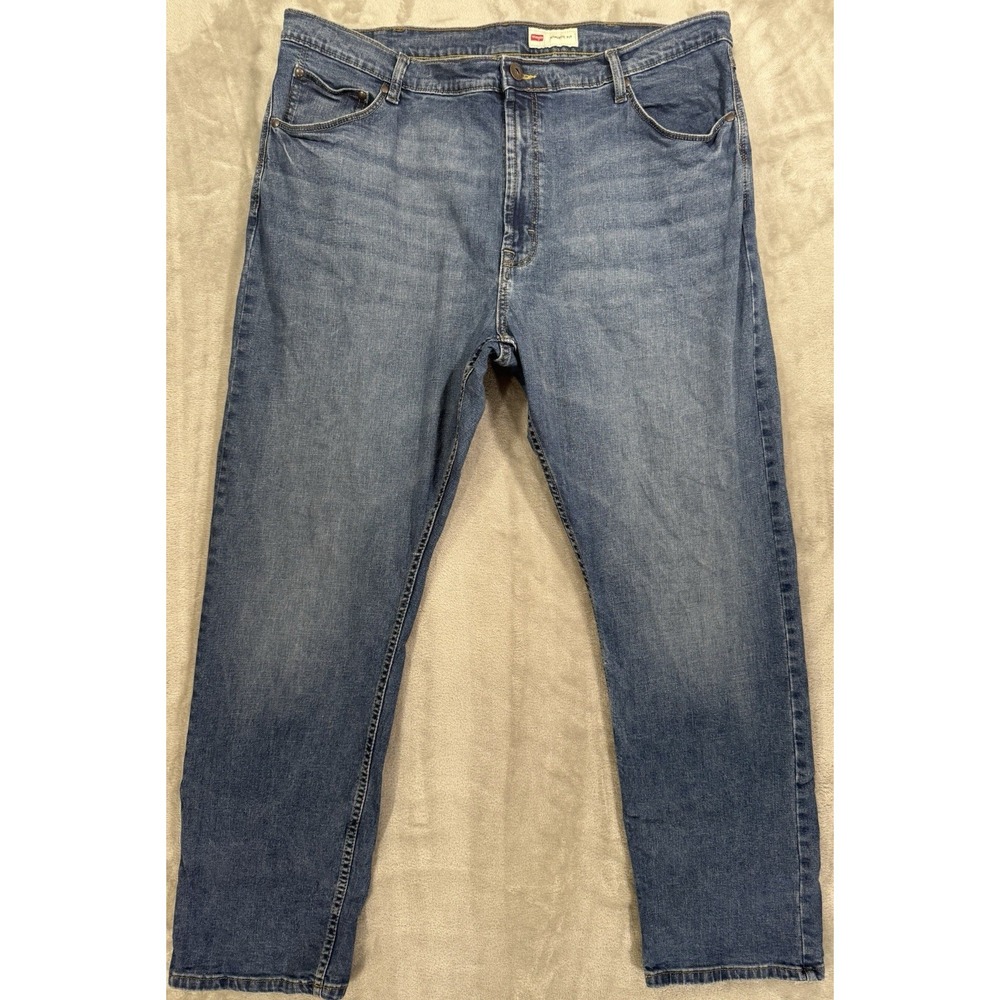 Wrangler Jeans Mens 40x30 Blue Atheltic Fit Tapered‎ High Rise Stretch Whiskered